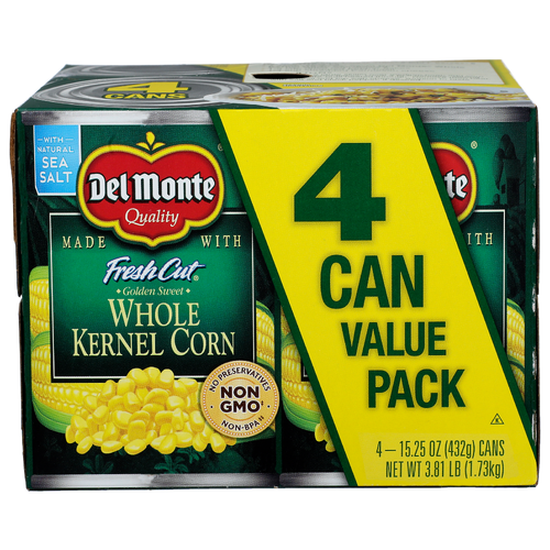 Del Monte Fresh Cut Whole Kernel Corn - 15.25 Ounce - 4 Count
