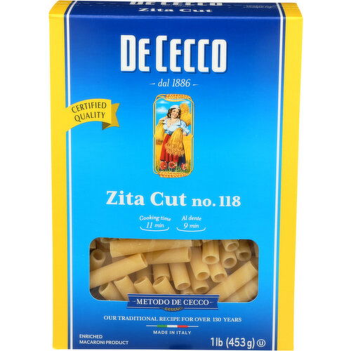 De Cecco Pasta Zita Cut - 1 Pound
