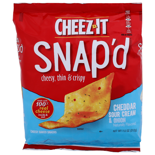 Cheez-It Snap'd Cheddar Sour Cream & Onion Cheesy Baked Snacks - 7.5 Ounce