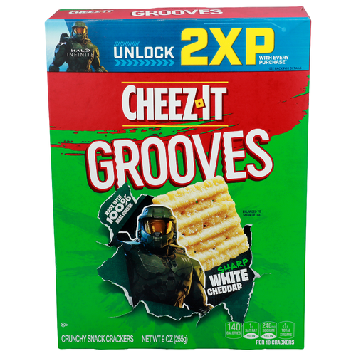 Cheez-It Grooves Sharp White Cheddar Crunchy Snack Crackers - 9 Ounce