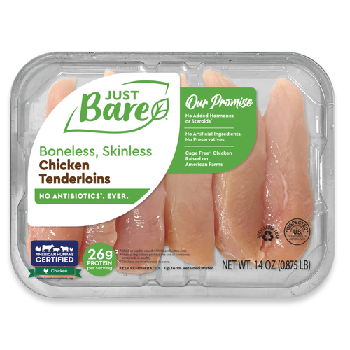 Just Bare Brand Boneless Skinless Chicken Tenderloins - 0.88 Pound
