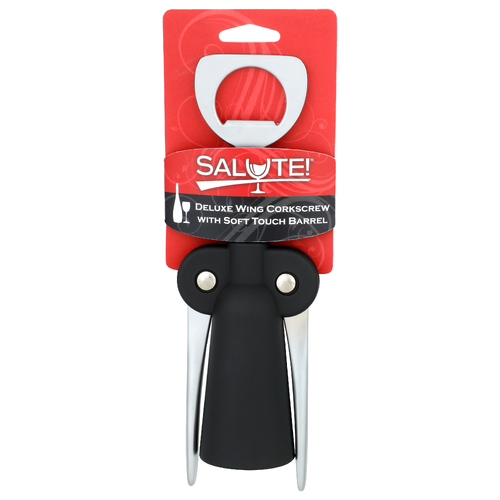 Salute! Deluxe Wing Corkscrew With Soft Touch Barrel - 1 Each