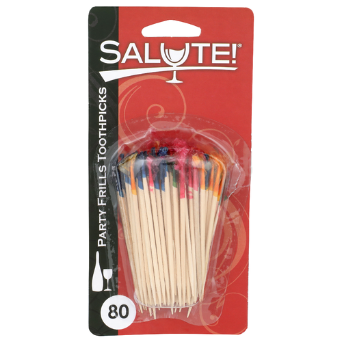 Salute! 104805 Liquor Party Frills Toothpicks - 80 Count