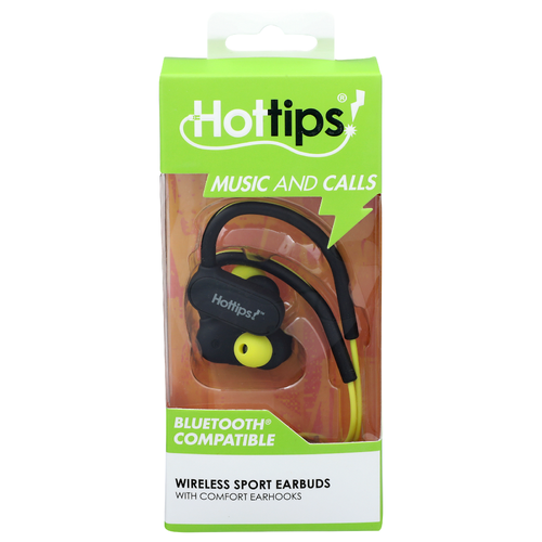 Hottips! Music And Calls With Comfort Earhooks Wireless Sport Earbuds - 1 Each