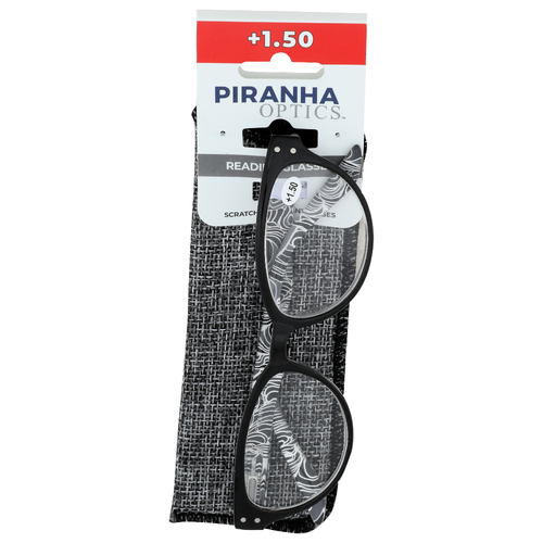 Piranha Optics +1.50 Reading Glasses +1.50 - 1 Each