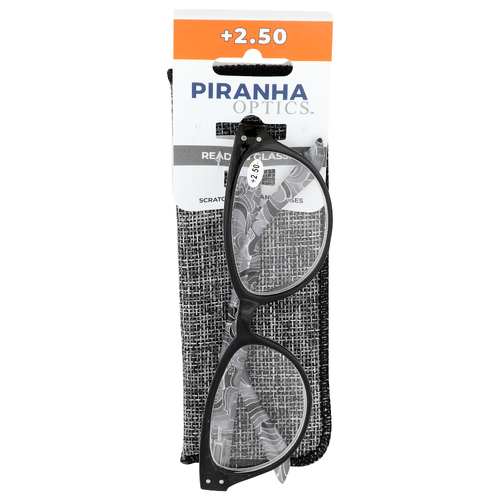 Piranha Optics +2.50 Reading Glasses +2.50 - 1 Each