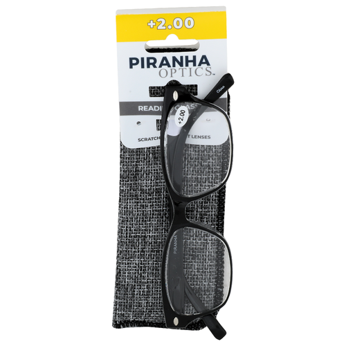 Piranha Optics +2.00 Reading Glasses +2.00 - 1 Each