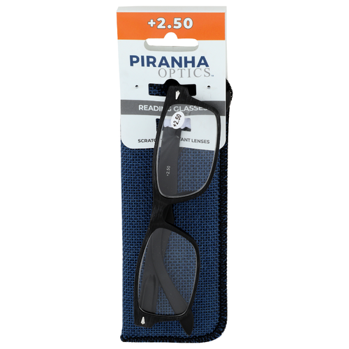 Piranha Optics +2.50 Reading Glasses +2.50 - 1 Each