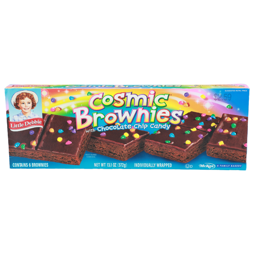 Little Debbie With Chocolate Chip Candy Cosmic Brownies - 2.183 Ounce - 6 Count