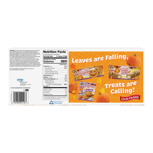 Little Debbie  Fall Party Vanilla Snack Cakes - 12.75 Ounce