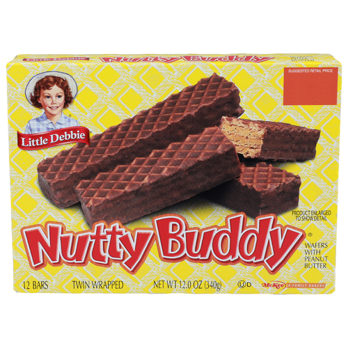Little Debbie Nutty Buddy Wafers With Peanut Butter - 12 Ounce