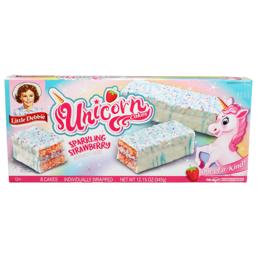 Little Debbie Sparkling Strawberry Unicorn Cakes - 1.519 Ounce - 8 Count
