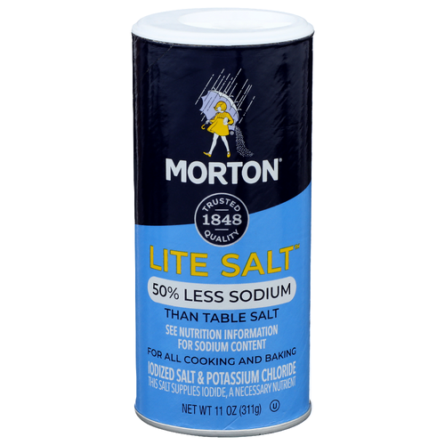 Morton 50% Less Sodium Lite Salt - 11 Ounce