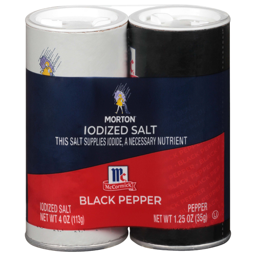 Morton Salt Morton Iodized Salt & Black Pepper 1 Ea - 5.25 Ounce