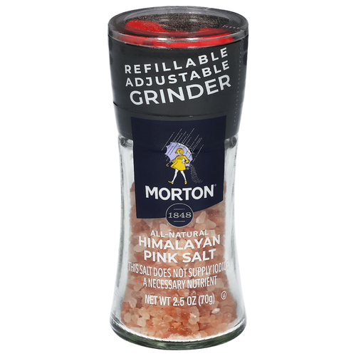 Morton ® Himalayan Pink Salt Grinder For Use While Cooking Or At The Table - 2.5 Ounce