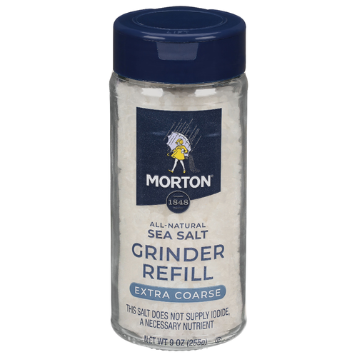 Morton Salt Morton® Sea Salt Grinder Refill, Extra Coarse, Non-Iodized - 9 Ounce