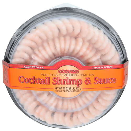 Tampa Bay Fisheries Peeled & Deveined Tail On Cocktail Shrimp & Sauce - 32 Ounce - 1 Count