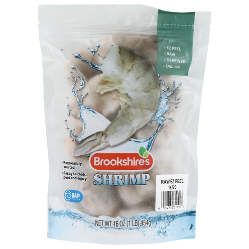 Brookshire's Raw Ez Peel Shrimp Tail On 16/20 - 16 Ounce Image 1 of 4