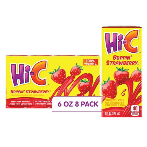 Hi-C Boppin Strawberry Juice Drink Cartons - 48 Fluid Ounce Image 1 of 4