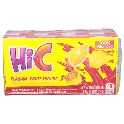 HI-C A Blend Of Pineapple And Orange With Other Ingredients Flashin' Fruit Punch - 6 Fluid Ounce - 8 Count