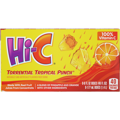 Hi-C Torrential Tropical Punch Juice Drink Cartons - 48 Fluid Ounce Image 1 of 2
