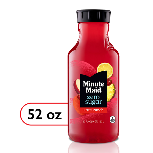 Minute Maid Zero Sugar Fruit Punch Bottle - 52 Fluid Ounce