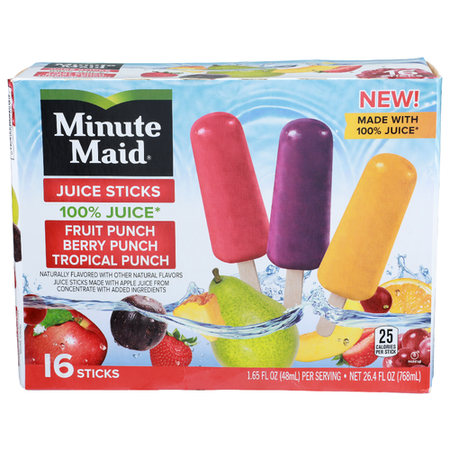 Minute Maid Fruit Punch Berry Tropical Juice Sticks - 1.65 Fluid Ounce - 16 Count