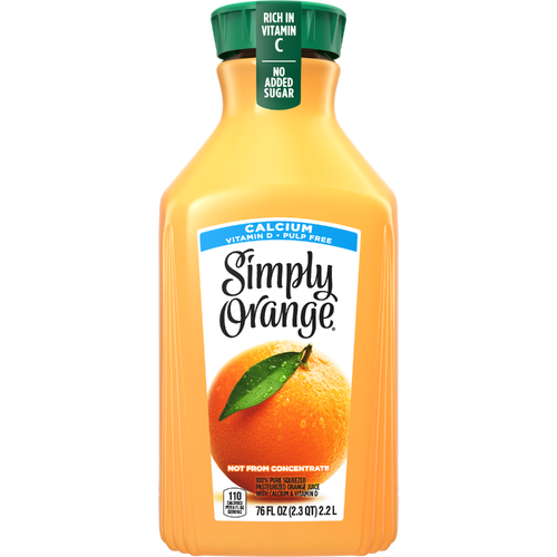 Simply Orange Juice Calcium Bottle - 76 Fluid Ounce
