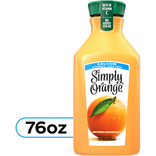 Simply Calcium Orange Juice Bottle - 76 Fluid Ounce