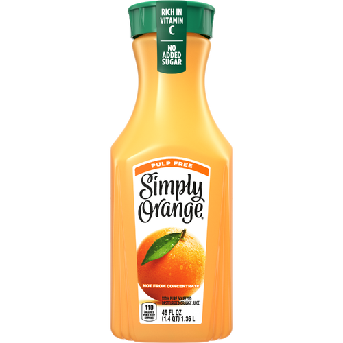 Simply Orange Pulp Free Juice, Bottle - 46 Fluid Ounce