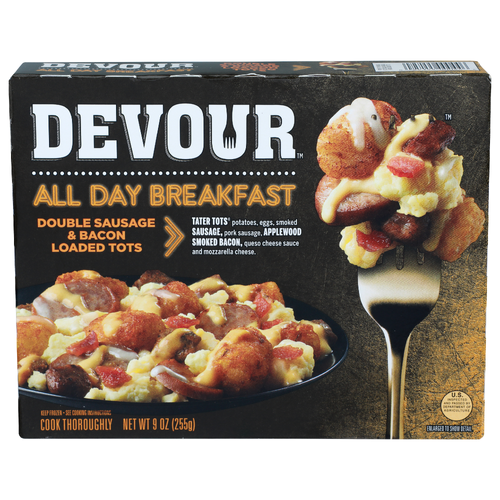 Devour Double Sausage & Bacon Loaded Tots - 9 Ounce
