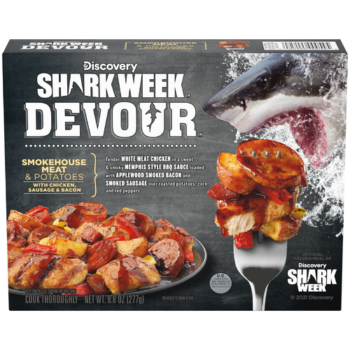 DEVOUR Smokehouse Meat & Potatoes With Chicken, Sausage & Bacon In Memphis Style BBQ Sauce Frozen Meal, Box - 9.8 Ounce