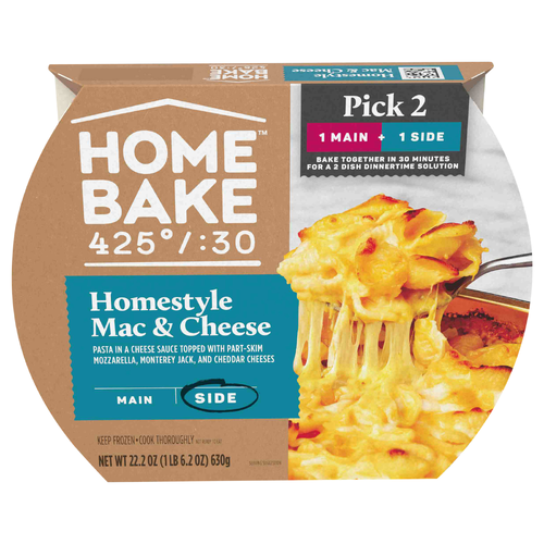 HOMEBAKE 425/30 425°30 Homestyle Mac & Cheese Frozen Side, Box - 22.2 Ounce