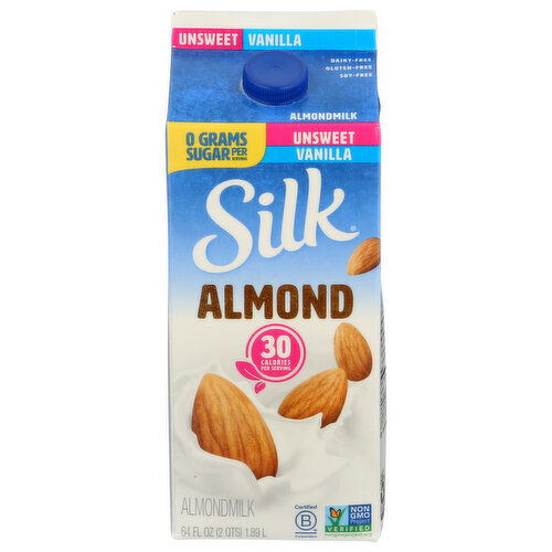 Silk Almond Unsweetened Vanilla - 64 Fluid Ounce