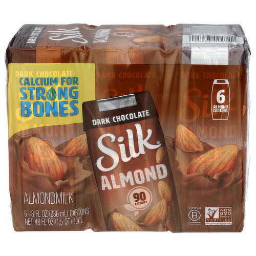 Silk Almondmilk Dark Chocolate - 8 Fluid Ounce - 6 Count