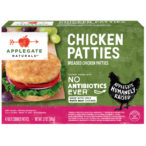 Applegate Naturals Chicken Patties Breaded - 3 Ounce - 4 Count Image 1 of 4