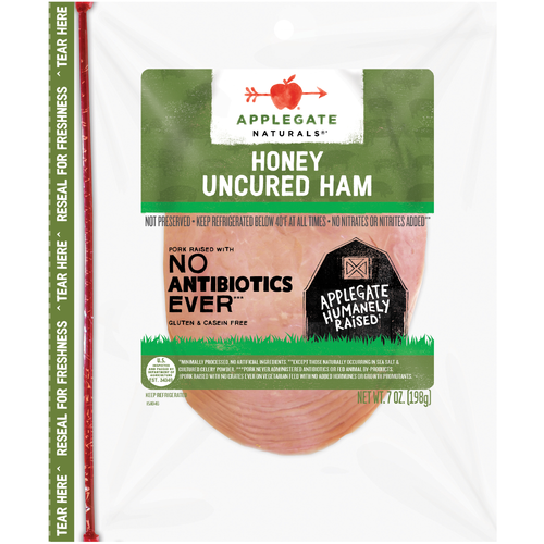 Applegate Naturals  Sliced Uncured Honey Ham - 7 Ounce