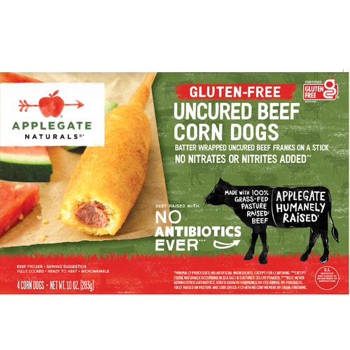 Applegate Naturals Gluten Free Uncured Beef Corn Dogs - 2.5 Ounce - 4 Count Image 1 of 4