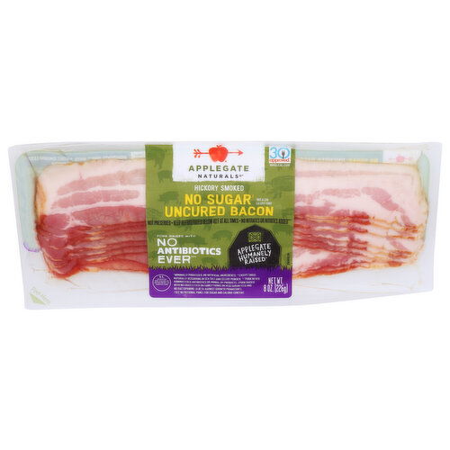 Applegate Naturals  No Sugar Hickory Smoked Uncured Bacon - 8 Ounce Image 1 of 2