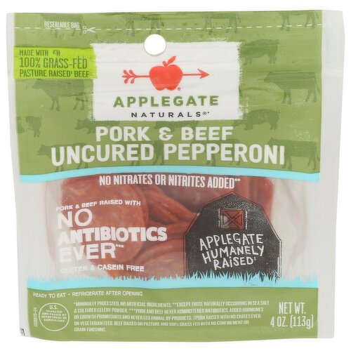 Applegate Farms Nat Pork Beef Pepperoni Wall Deli - 4 Ounce Image 1 of 4