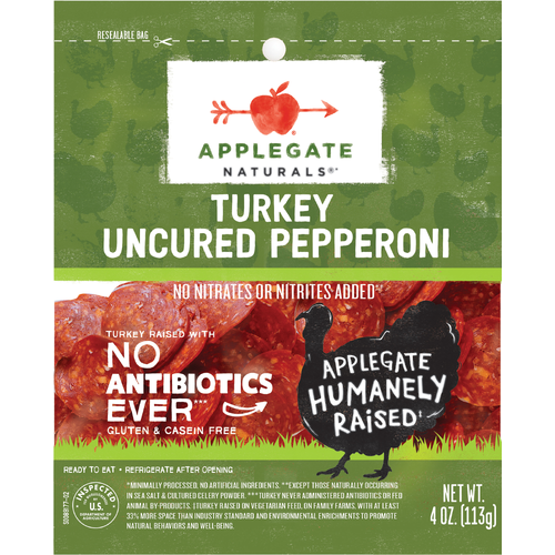 Applegate Naturals Uncured Turkey Pepperoni Wall Deli - 4 Ounce Image 1 of 4