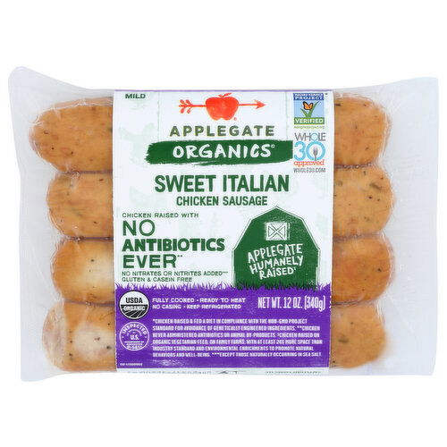 APPLEGATE Dinner Sausage Og Sweet Italian Ssge - 12 Ounce