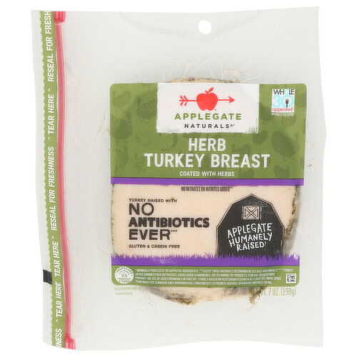Applegate Naturals   Sliced Herb Turkey Breast  - 7 Ounce Image 1 of 4