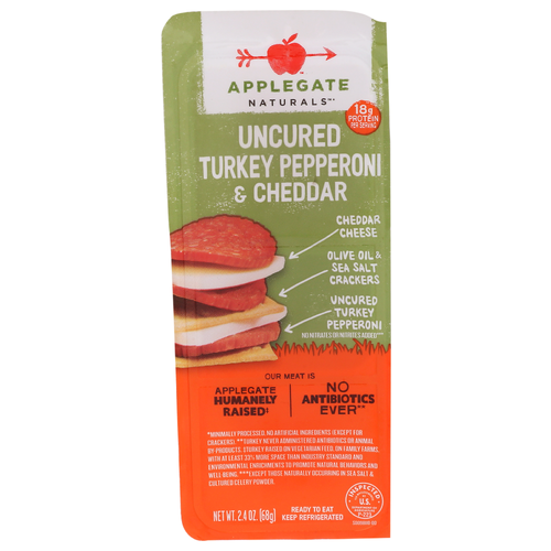 Applegate Snacking Turkey Pepperoni & Cheddar - 2.4 Ounce