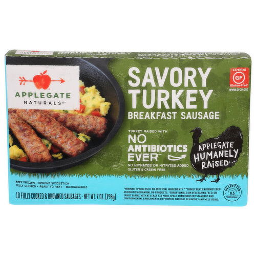 APPLEGATE Breakfast Sausage Nat Savory Turkey Brkfst Ssge Links - 0.7 Ounce - 10 Count