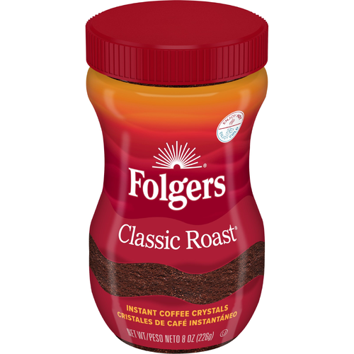 Folgers Classic Roast Instant Coffee Crystals - 8 Ounce
