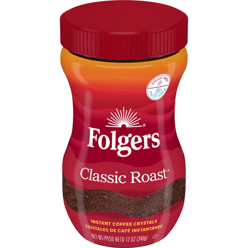 Folgers Classic Roast Instant Coffee Crystals - 12 Ounce Image 1 of 4