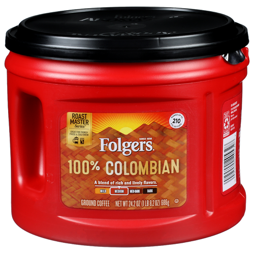 Folgers Medium Ground 100% Colombian - 24.2 Ounce