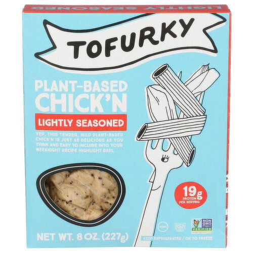 Tofurky Lightly Seasoned Plant-Based Chick'n - 8 Ounce