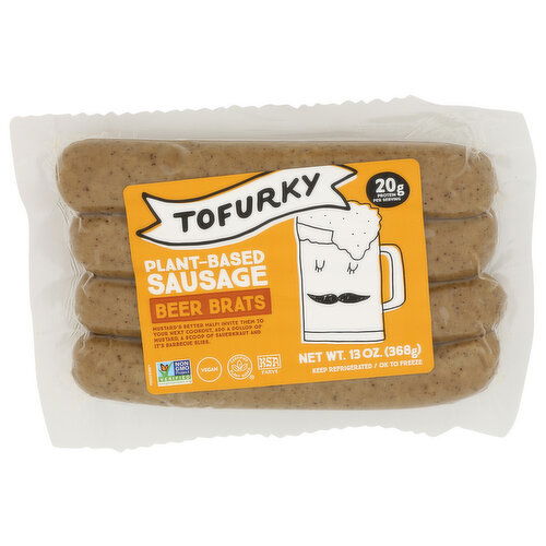 Tofurky Plant-Based Sausage Beer Brats - 14 Ounce Image 1 of 4